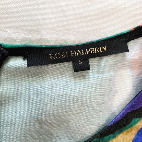 KOBI HALPERIN COLORFUL ABSTRACT SHORT SLEEVE SHIFT DRESS - S - Picture 7 of 10